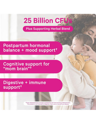 Probioticos Postnatales Pink Stork - 30 Cápsulas con Ashwagandha