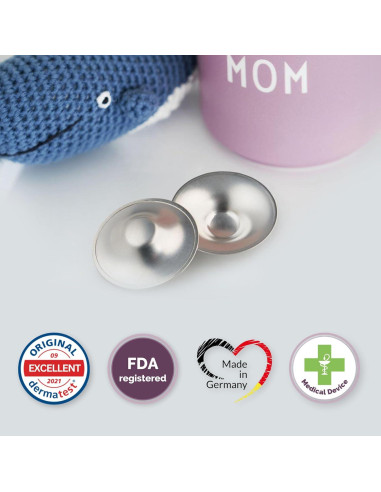 Tazas de Lactancia de Plata 999 - Ajuste Universal - Hechas en Alemania