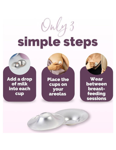 Tazas de Lactancia de Plata 999 - Ajuste Universal - Hechas en Alemania