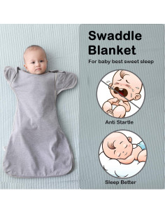 Saco de Sueño Envolvente AugTwig Gris Estrella 0-3 Meses 2