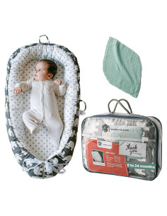 Lounger Ajustable para Bebés TKC | Algodón Orgánico 0-24 Meses