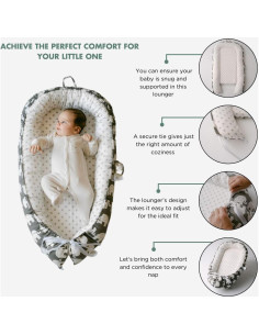 Lounger Ajustable para Bebés TKC | Algodón Orgánico 0-24 Meses 2