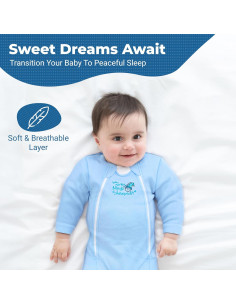 Saco de Sueño Acogedor Baby Merlin - Grande (8.2-9.5 kg) - Algodón Azul - 2 Paquetes 2
