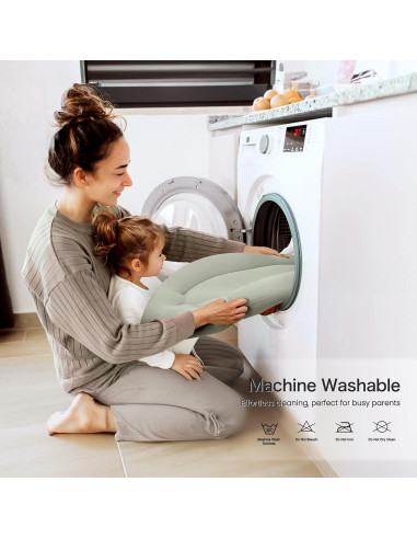 Cojín para Bebés Ligero y Ergonómico - Algodón Salvia