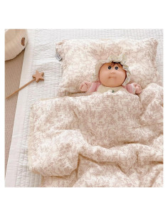 Manta Acolchada BuLuTu para Niños Conejo Floral 119x150cm