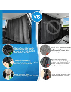Cortina de Privacidad MEEWOO Negra 200.7x100.3 cm para Auto 2