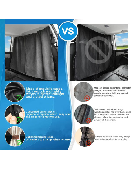 Cortina de Privacidad MEEWOO Negra 200.7x100.3 cm para Auto