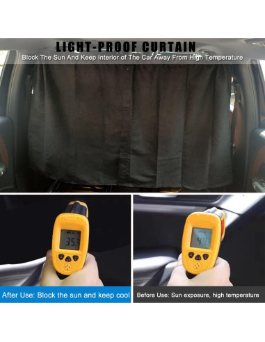 Cortina de Privacidad MEEWOO Negra 200.7x100.3 cm para Auto