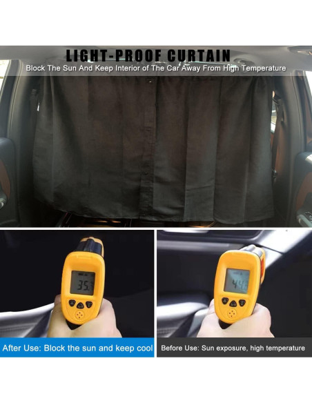 Cortina de Privacidad MEEWOO Negra 200.7x100.3 cm para Auto