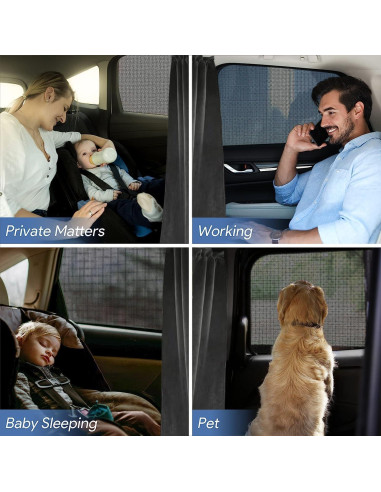 Cortina de Privacidad MEEWOO Negra 200.7x100.3 cm para Auto