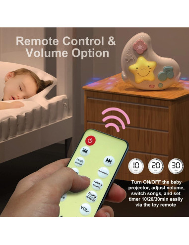 Máquina de Ruido Blanco para Bebés CXJOIGXI 108 Canciones Luz Nocturna