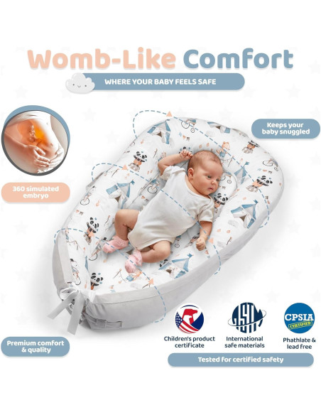 Cojín Nido para Bebés Baby Room - Suave y Transpirable 0-24 Meses