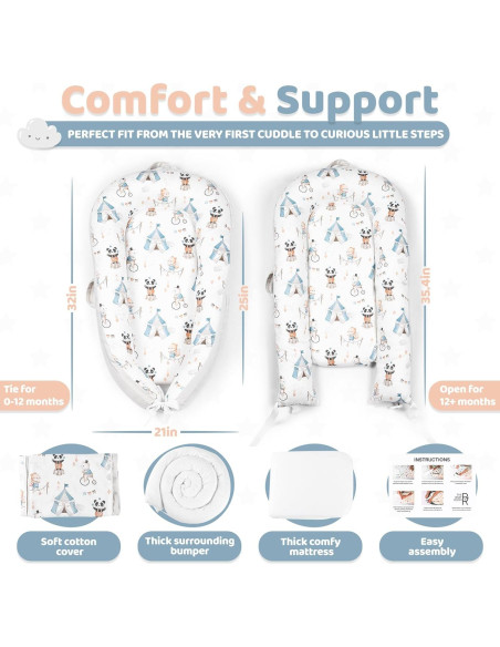 Cojín Nido para Bebés Baby Room - Suave y Transpirable 0-24 Meses