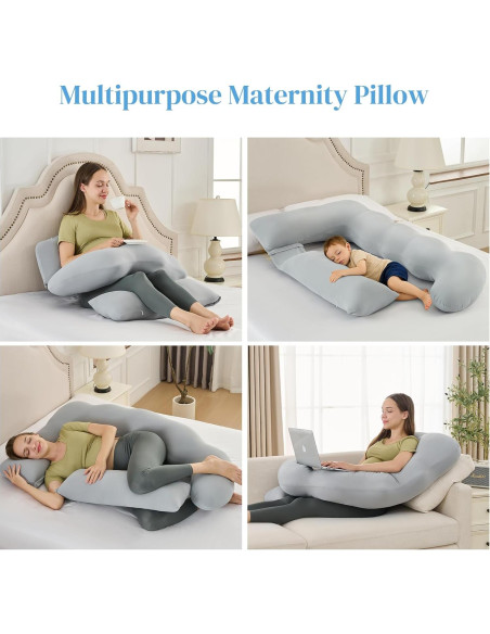 Almohada de Embarazo HOTHUGZ 129.54 cm Refrigerante Gris