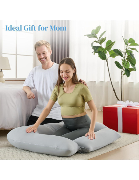 Almohada de Embarazo HOTHUGZ 129.54 cm Refrigerante Gris
