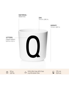Taza de Melamina Design Letters para Bebé 207 ml A-Z 2