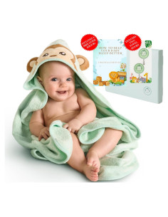Toalla de Baño para Bebés MONKY BOO Verde Menta 90x90 cm