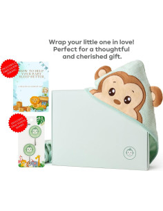 Toalla de Baño para Bebés MONKY BOO Verde Menta 90x90 cm 2