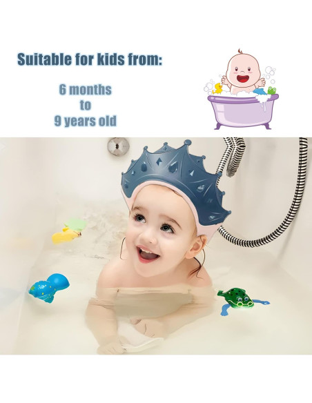 Gorro de Baño para Bebé ENT4kid Ajustable Silicona 42-61 cm