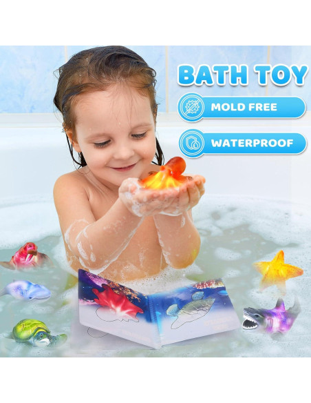 Paquete de 6 Juguetes de Baño Iluminados KarberDark