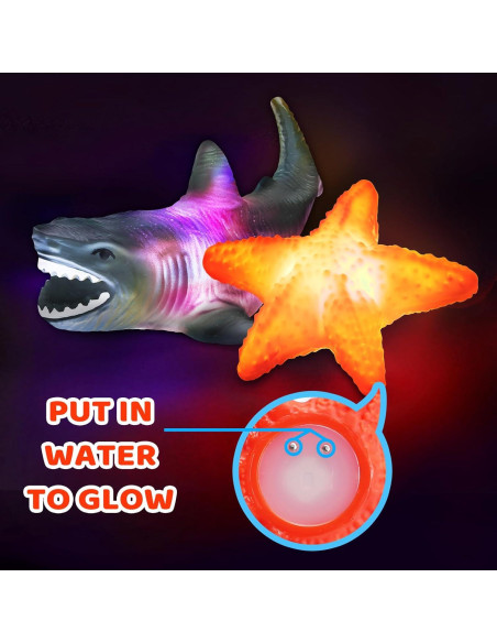 Paquete de 6 Juguetes de Baño Iluminados KarberDark