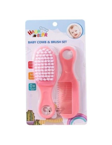 Juego de Peine y Cepillo para Bebés Rosa - Cuidado Suave