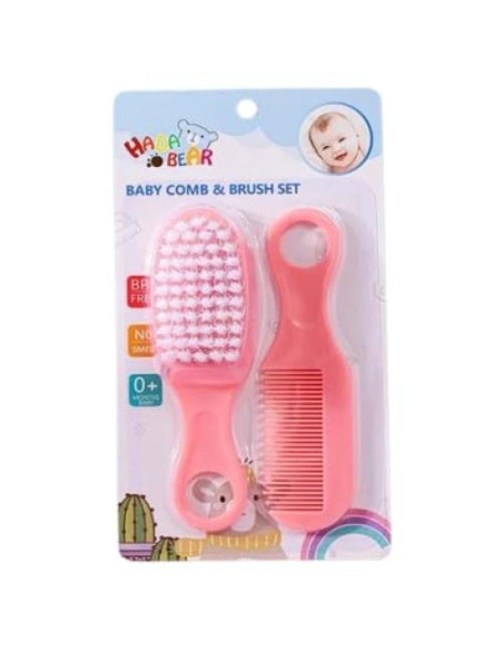 Juego de Peine y Cepillo para Bebés Rosa - Cuidado Suave Juego de Peine y Cepillo para Bebés Rosa - Cuidado Suave