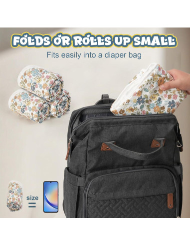 Alfombrilla Cambiar Pañales Coinarin Algodón Floral1 80x55 cm