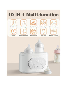 Calentador de Botellas 10-en-1 AMZBABYCHEF Doble con Luz Nocturna 2