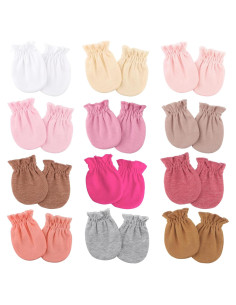 BQUBO 12 Pares Manoplas Bebé Algodón 0-6 Meses Sin Rasguños