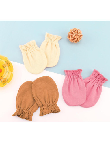 BQUBO 12 Pares Manoplas Bebé Algodón 0-6 Meses Sin Rasguños