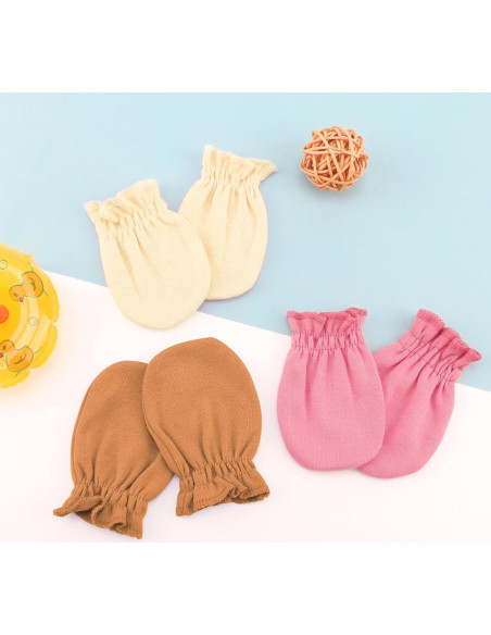 BQUBO 12 Pares Manoplas Bebé Algodón 0-6 Meses Sin Rasguños