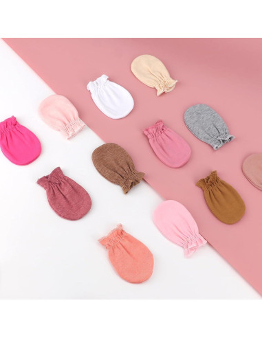 BQUBO 12 Pares Manoplas Bebé Algodón 0-6 Meses Sin Rasguños