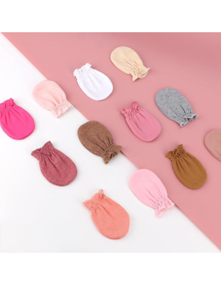 BQUBO 12 Pares Manoplas Bebé Algodón 0-6 Meses Sin Rasguños