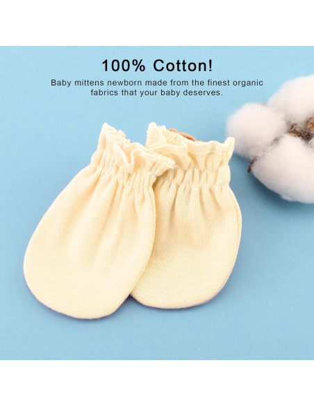 BQUBO 12 Pares Manoplas Bebé Algodón 0-6 Meses Sin Rasguños