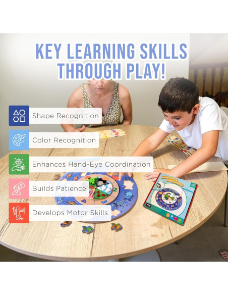 Juego de Pesca Magnético de Madera TUTATU para Niños 3-5 Años