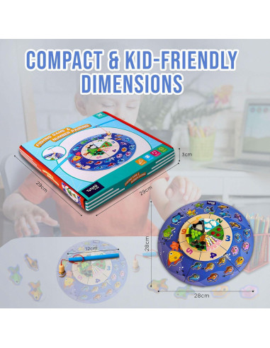 Juego de Pesca Magnético de Madera TUTATU para Niños 3-5 Años