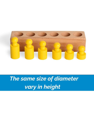 Bloques de Cilindros con Perillas BOHS Montessori - 6 Piezas - 17 cm