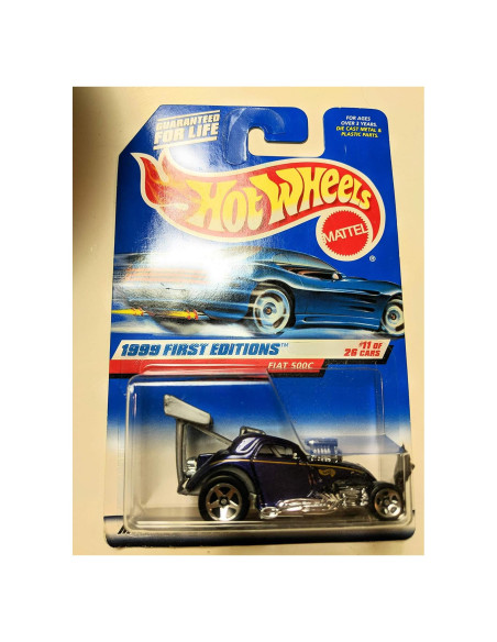 Auto de Colección Hot Wheels Fiat 500C Metalflake Morado 1:64