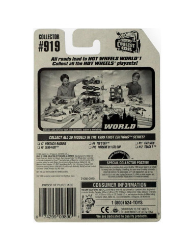 Auto de Colección Hot Wheels Fiat 500C Metalflake Morado 1:64