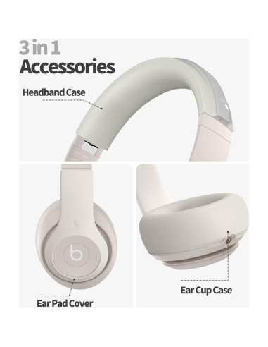 Funda de Silicona WADVCU para Auriculares Beats Studio Pro - Protección Antirayaduras Albaricoque