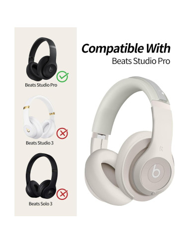 Funda de Silicona WADVCU para Auriculares Beats Studio Pro - Protección Antirayaduras Albaricoque