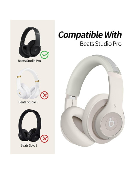 Funda de Silicona WADVCU para Auriculares Beats Studio Pro - Protección Antirayaduras Albaricoque