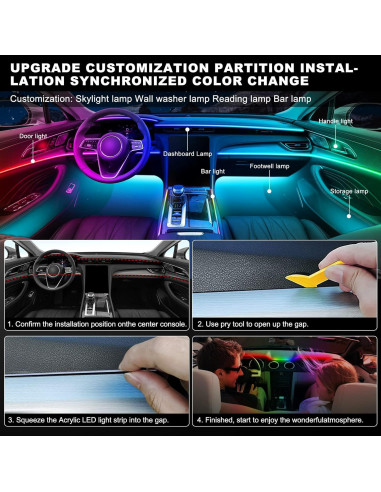 Kit de Iluminación LED Interior para Automóvil MAODANER 10 en 1 RGB
