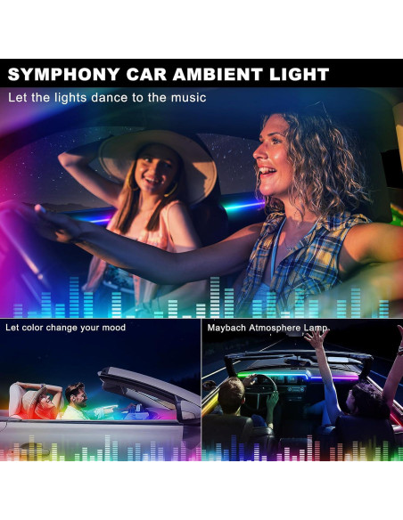 Kit de Iluminación LED Interior para Automóvil MAODANER 10 en 1 RGB