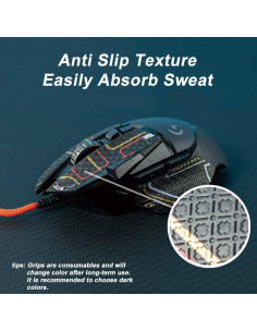 Cinta de agarre antideslizante Hokeyio para mouse Logitech G502 2