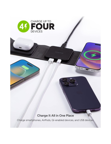 Estación de Carga Inalámbrica Mophie 3 en 1 para Viajes