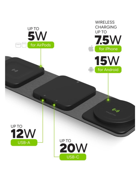 Estación de Carga Inalámbrica Mophie 3 en 1 para Viajes