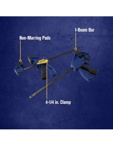 Juego de abrazaderas IRWIN QUICK-GRIP 4 piezas 11.4 cm y 5.1 cm
