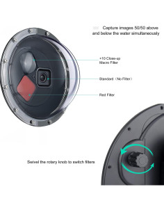 Puerto de cúpula impermeable YALLSAME para GoPro Hero 9-13 2